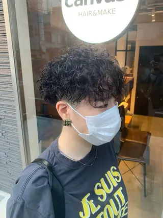 ショート パーマ ボブパーマ 艶カラー/横山大樹のヘアスタイル