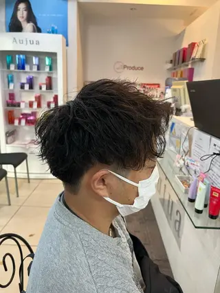 ショート パーマ メンズ 韓国風メンズ/毛流れ ヘアなら須田龍世のヘアスタイル