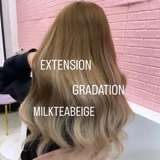 ロング カラー エクステ🩵ブリーチ 韓国ヘア🩵KAEのヘアスタイル