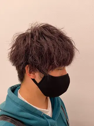 セミロング カラー パーマ ヘアアレンジ メンズ メンズ特化 水口湧太のヘアスタイル