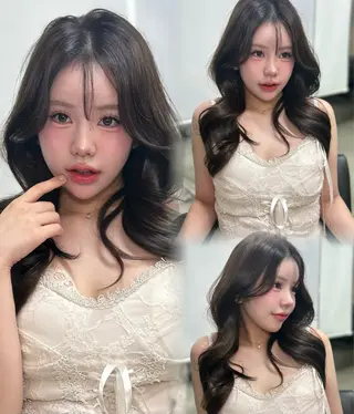 セミロング カラー sunc所属・梅田l大人韓国ヘア レイヤー×艶カラーのヘアスタイル