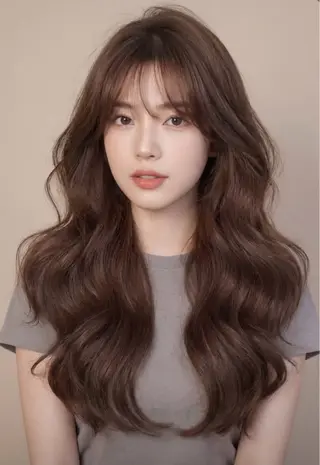 ロング ARMONY表参道店所属・韓国風レイヤーカラー ライムのヘアスタイル