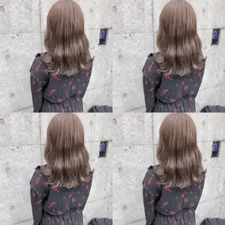 セミロング カラー 韓国レイヤーカット/ 儚げカラーチナツのヘアスタイル