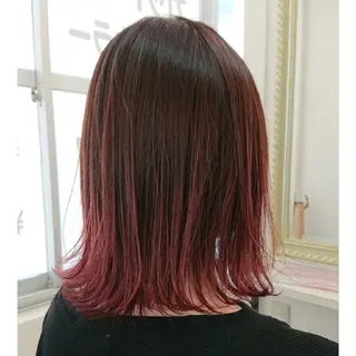 ミディアム カラー グラデ❣️インナー 派手髪Fumiyoのヘアスタイル