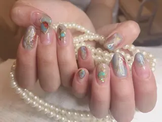 ミディアム ネイル 長さ出し専門 nynaのネイルデザイン