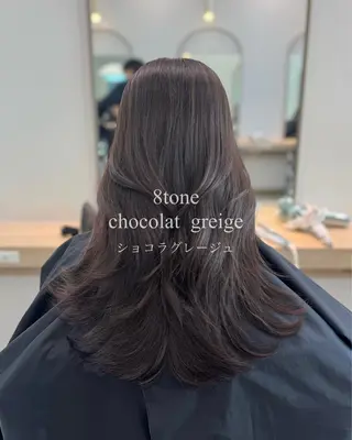 セミロング カラー グレージュ/レイヤー ふうか　渋谷のヘアスタイル