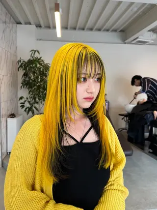 セミロング カラー ハイトーン×似合わせ 🌱中川慎之介のヘアスタイル