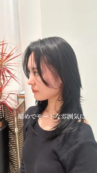 セミロング カラー k-twoあべのキューズモール店所属・k-two☁あべの/ 艶感カラー/Touaのヘアスタイル