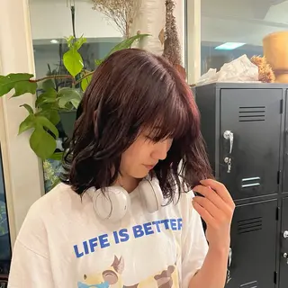 ミディアム カラー hair salon necco所属・高原 優のヘアスタイル