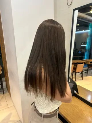 ミディアム カラー オリーブ/ 透明感カラー/れいあのヘアスタイル