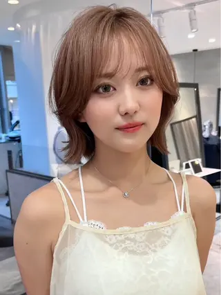 ミディアム けいし🐬ボブ 美髪縮毛矯正のヘアスタイル