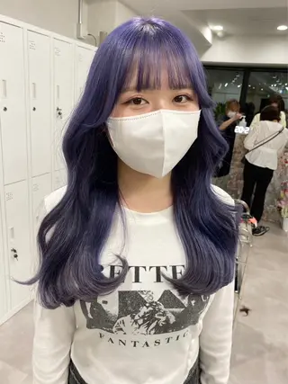 ロング 🩶💜寒色カラー/ ゆずほのヘアスタイル