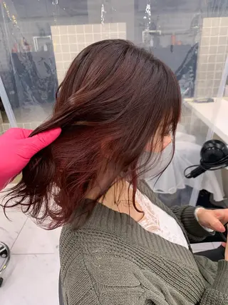 セミロング カラー パーマ ヘアアレンジ メンズ ネイル マツエク・マツパ neon hair所属・🩵 JURI🩵のヘアスタイル