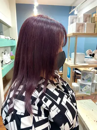 セミロング カラー 髪質改善/ストレート /透明感/西川奈穂のヘアスタイル