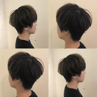 ショート カラー パーマ ヘアアレンジ 【ツヤ髪美容師】 ツダケイスケのヘアスタイル