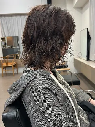 ミディアム パーマ juno所属・ボブ/パーマ/透明感 カラー　善方浩貴のヘアスタイル