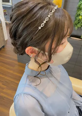 ミディアム ヘアアレンジ 桑原 菜摘のヘアスタイル