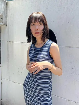 ミディアム カラー オリーブ/縮毛♡ Natsuno🩰のヘアスタイル