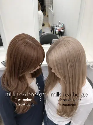 カラー 透明感ベージュ🤎 ナチュラルレイヤーのヘアスタイル