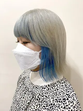 ミディアム カラー 服部 樹季のヘアスタイル