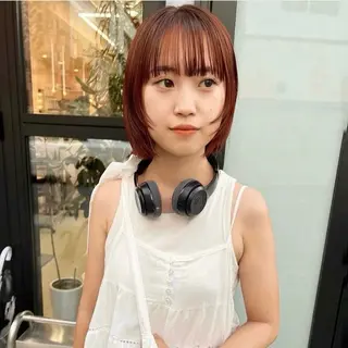 ミディアム カラー arisa/暖色 /伏見/レイヤーのヘアスタイル