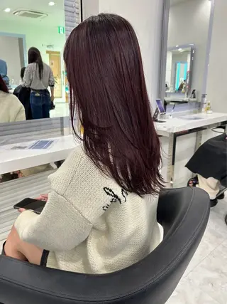 ロング カラー ヘアアレンジ トレンドモテカラー 🩷色落ちまで可愛くのヘアスタイル
