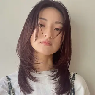 ショート カラー あやめ【顔まわり/レ イヤー/柔らかカラ】のヘアスタイル