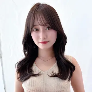 セミロング カラー 顔周り/くびれヘア 韓国ヘア💕風間るなのヘアスタイル
