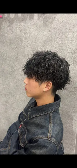 ショート パーマ メンズ りんと/メンズ/ 艶カラーのヘアスタイル