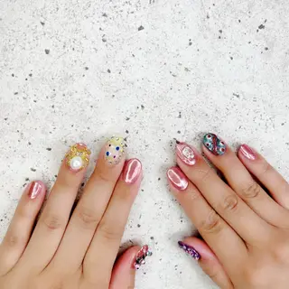 ミディアム カラー パーマ ヘアアレンジ メンズ キッズ ネイル マツエク・マツパ Salon Ｋのネイルデザイン