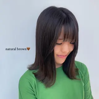 ミディアム カラー 原宿♡透明感カラー♡ 縮毛矯正【MAYU】のヘアスタイル