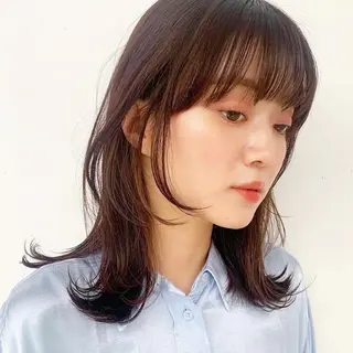 ミディアム カラー 🌱小顔ヘア/ボブ ミディアム/双葉🌱のヘアスタイル