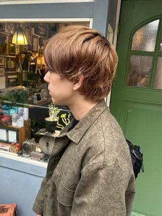 ショート メンズ 清水千優/パーマ/透 明感カラー/メンズのヘアスタイル