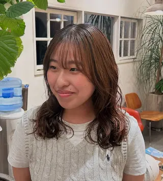 ミディアム パーマ 大髙 まりののヘアスタイル