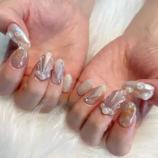 ネイル ゴテゴテ💙ワンホン リオナのネイルデザイン