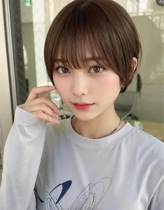 ショート カラー ダブルカラー 新宿のヘアスタイル