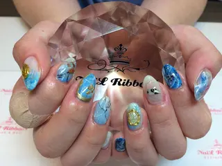 ネイル ネイルリボン 受付スタッフのネイルデザイン