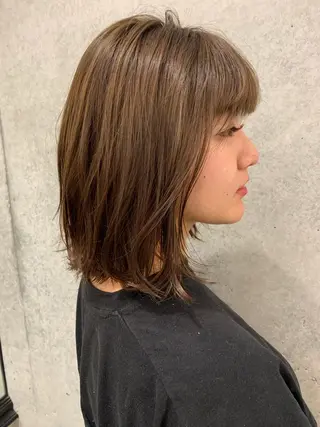 ミディアム カラー Miku /ブリーチ/ボブのヘアスタイル