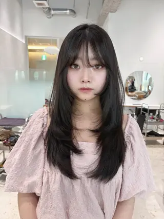 ロング カラー 🎀優姫 🎀  韓国レイヤーのヘアスタイル