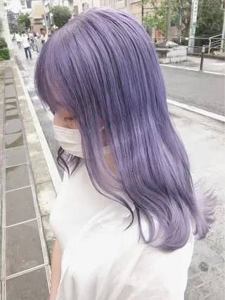 ロング カラー メンズウルフ🐺♡ ブリーチ♡ヘアメ🎀のヘアスタイル
