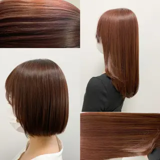 ミディアム カラー パーマ ヘアアレンジ ネイル マツエク・マツパ 韓国風ベージュ🤎 赤みなし🌿横浜🤎のヘアスタイル