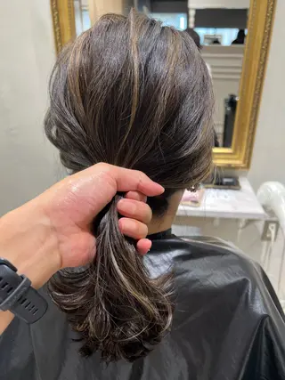 セミロング カラー 艶髪/韓国レイヤー イノウエヒロキのヘアスタイル