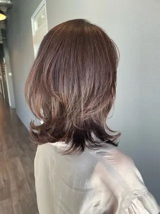 ミディアム カラー 艶カラー🌙縮毛矯正 /ボブ【Reina】のヘアスタイル