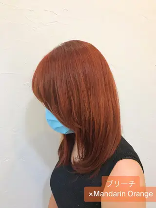 ミディアム カラー YASU🍎CUT 赤系カラー/ヘアケアのヘアスタイル