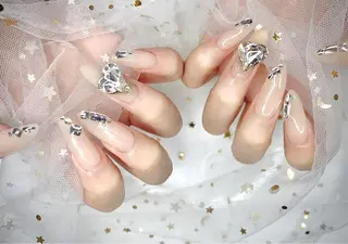 ネイル I-nailロング /ワンホン/キラキラのネイルデザイン