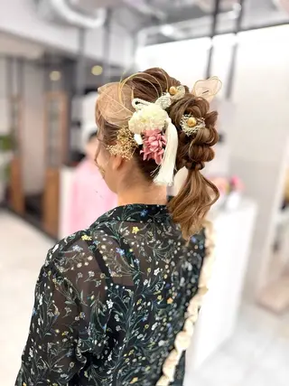 ミディアム ヘアアレンジ hair room HARU所属・伊藤 栄子のヘアスタイル