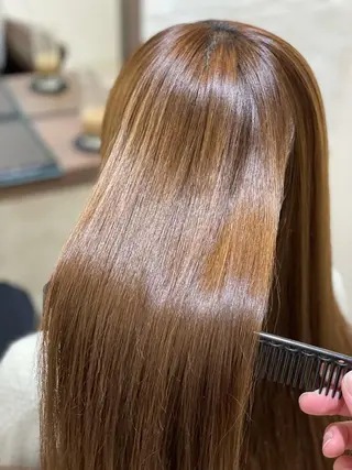 セミロング カラー パーマ 佐々木 達也のヘアスタイル