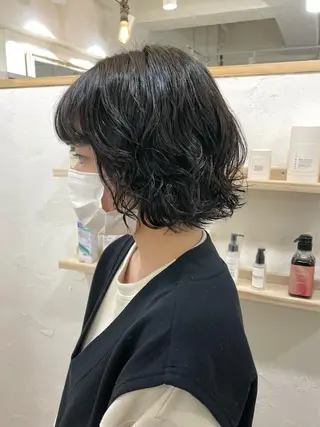ショート パーマ 銀座No.1髪質改善 縮毛矯正/本木のヘアスタイル