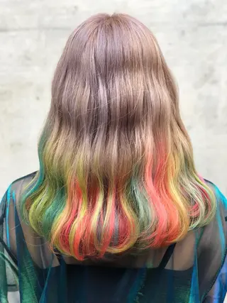 セミロング カラー 韓国ヘア🤍髪質改善 🇰🇷AKANEのヘアスタイル