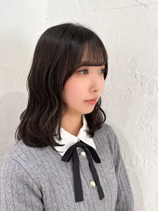 セミロング 顔まわり🤍小顔 カット🤍みさきのヘアスタイル